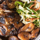 Jerk chicken with veggies and plantains
gloriascaribbeancuisinebk.com